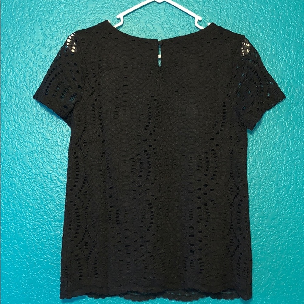 NWT J Crew black eyelet overlay blouse - Picture 2 of 4